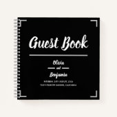 Carnet Mariage de script manuscrit noir simple (Devant)