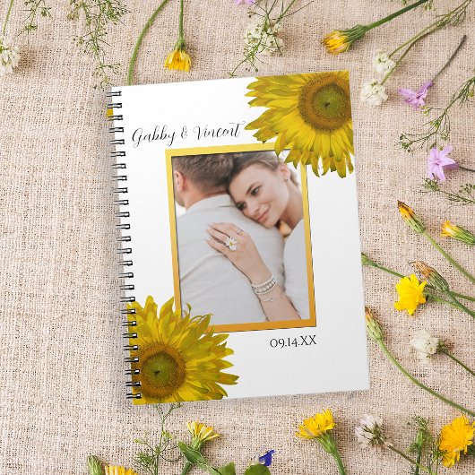 Carnet Mariage de tournesol jaune