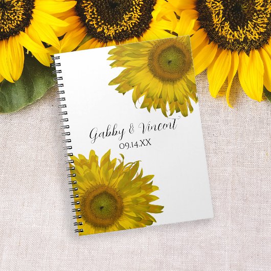 Carnet Mariage de tournesols jaunes