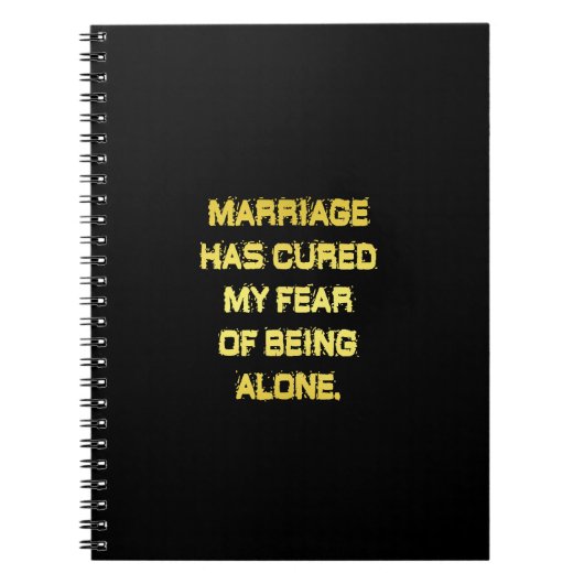 Carnet Mariage drôle et blague sur la peur (Devant)