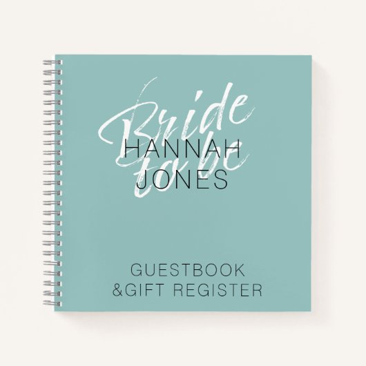 Carnet Mariage Élégant Moderne Turquoise Vert Menthe (Devant)