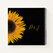 Carnet Mariage élégant Rustique Jaune Tournesol Noir (Dos)