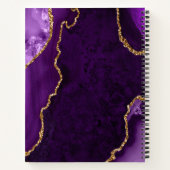 Carnet Mariage en marbre violet et or Agate (Dos)
