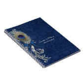 Carnet Mariage en plumes bleu Damas et peacock (Côté Droit)