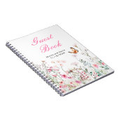 Carnet Mariage floral à papillon rose profond du printemp (Côté Droit)