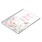 Carnet Mariage floral à papillon rose profond du printemp (Côté gauche)