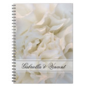 Carnet Mariage floral de carnation blanche (Devant)