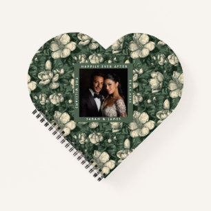 Carnet Mariage Floral de Pétales de Gardenias Verts Bienh