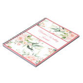 Carnet Mariage Floral Élégant Rose Chic Girl Script Nom (Côté gauche)