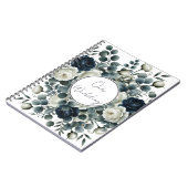Carnet Mariage floral moderne bleu foncé et blanc (Côté gauche)