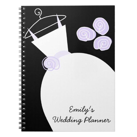 Carnet Mariage Gown violet "Wedding planner" noir (Devant)