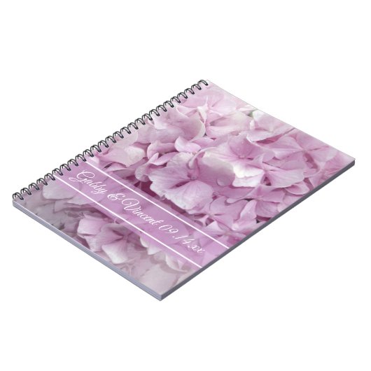 Carnet Mariage Hydrangea rose doux (Côté gauche)