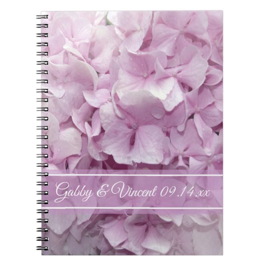 Carnet Mariage Hydrangea rose doux (Devant)