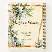 Carnet mariage Lillies blanches et or Personnalisé (Dos)