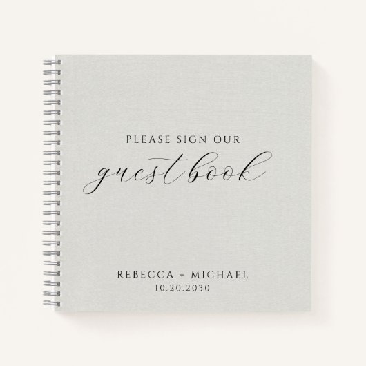 Carnet Mariage minimaliste moderne gris (Devant)
