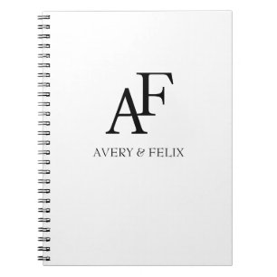Carnet Mariage Monogram noir et blanc Elegant invité