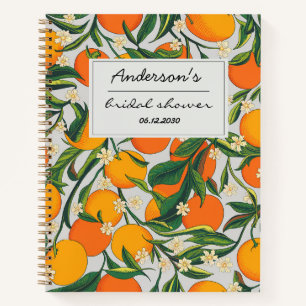 Carnet Mariage Orange Motif Floral Fruit Citron 