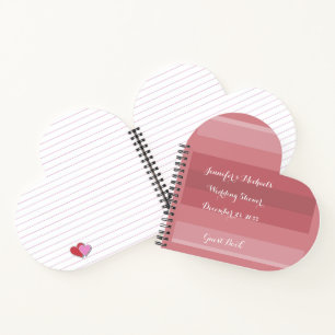 Carnet Mariage ou Fête des mariées forme coeur spirale