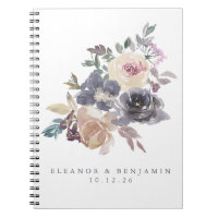 Mariage personnalisé aquarelle florale violet pous