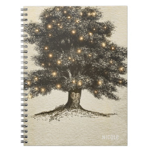 Carnet Mariage personnalisé Arbre rustique vintage & lumi