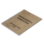 Carnet Mariage personnalisé rustique burlap motif nature (Côté gauche)