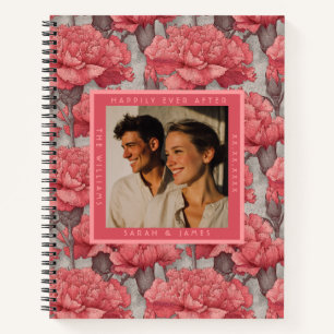 Carnet Mariage personnalisé vintage rose pétale de clou d