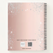 Carnet Mariage photo rose or parties scintillant mariée (Dos)