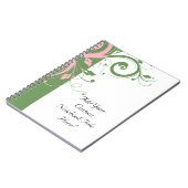 Carnet Mariage rose et vert floral (Côté gauche)