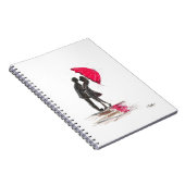 Carnet Mariage rustique parapluie rouge couple en amour c (Côté Droit)