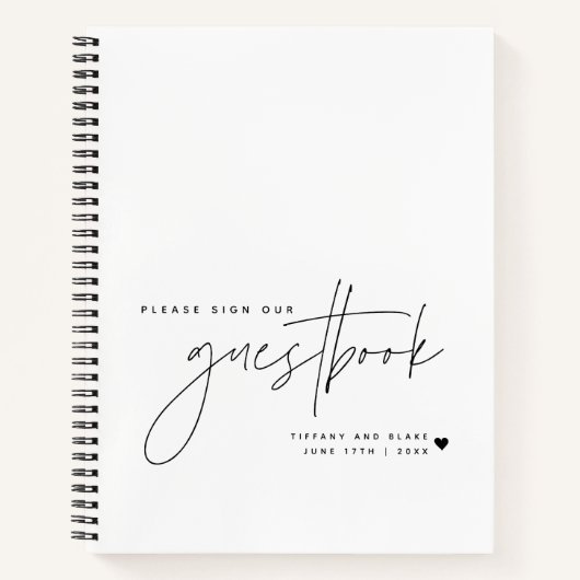 Carnet Mariage Script Calligraphie blanc invité (Devant)