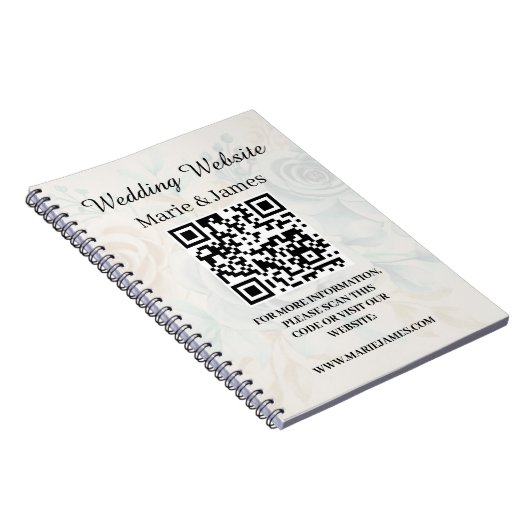Carnet Mariage Site Web Ajouter Nom Date QR Code Minimali (Côté Droit)