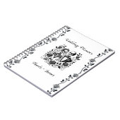Carnet Mariage squelette floral rose noir et blanc   (Côté gauche)