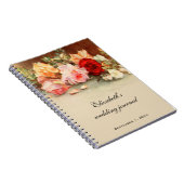 Carnet Mariage vintage, Fleurs Roses antiques Floral (Côté Droit)