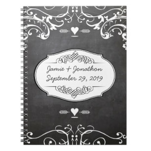 Carnet Mariages de typographie sur tableau noir