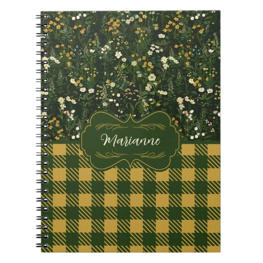 Carnet Marianne Dark Daisy Plaid Floral (Devant)