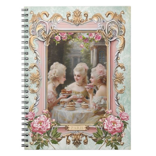 Carnet Marie Antoinette,French,Paris,tea,cake,rose ノート (Devant)