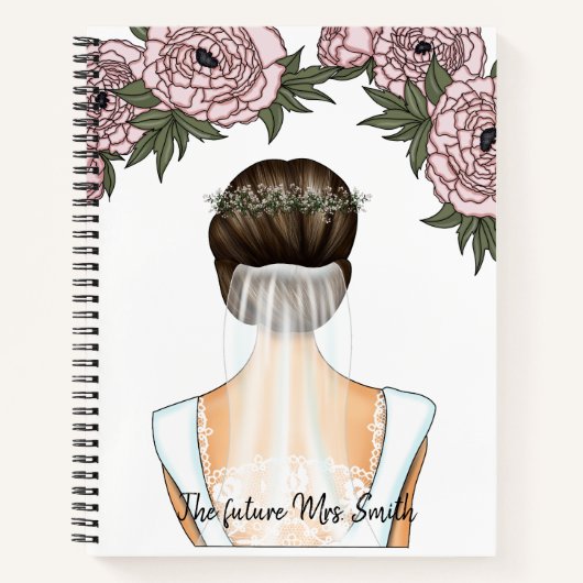 Carnet Mariée à être - Futur Mme Notebook (Brunett Bride) (Devant)