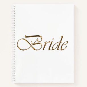 Carnet Mariée, écriture or élégant chic mariage blanc
