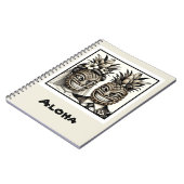 Carnet Mariée et marié Tête de Tiki d'ananas Aloha Mariag (Côté gauche)