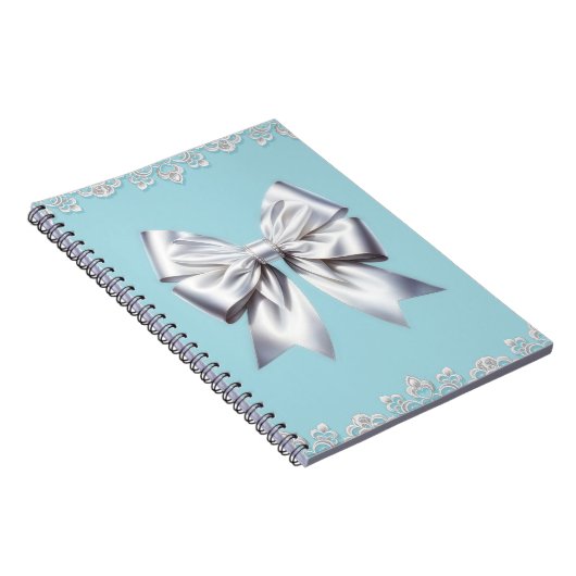 Carnet Mariée Turquoise Robin's Egg Blue Big White Bow (Côté Droit)