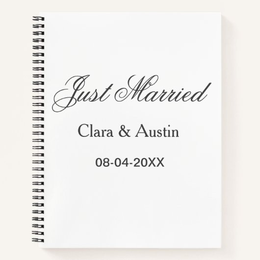 Carnet Mariés add nom couple date année simulation de mar (Devant)