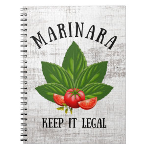 Carnet Marinara Gardez-le légal Basil Tomates Feuilles