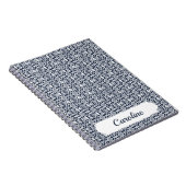 Carnet Marine avec Motif de dentelle de Crochet blanc (Côté Droit)