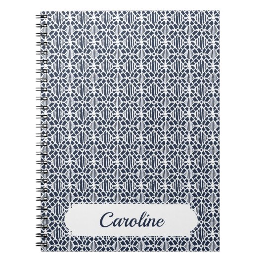 Carnet Marine avec Motif de dentelle de Crochet blanc (Devant)