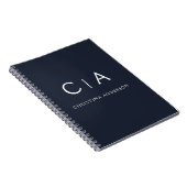 Carnet Marine Bleu Blanc Moderne Élégant Classe professio (Côté Droit)