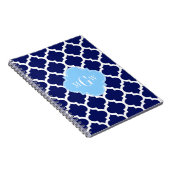 Carnet Marine Bleu Marocain #5 Ciel Bleu Nom Monogramme (Côté Droit)