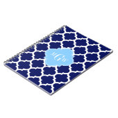 Carnet Marine Bleu Marocain #5 Ciel Bleu Nom Monogramme (Côté gauche)