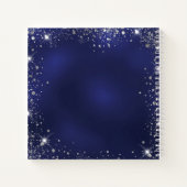 Carnet Marine bleu photo diamants argent parties scintill (Dos)