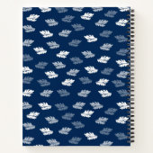 Carnet Marine Blue Antique Feuille Motif Monogramme (Dos)