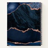 Carnet Marine Blue Geode Agate Rose Parties scintillant M (Dos)